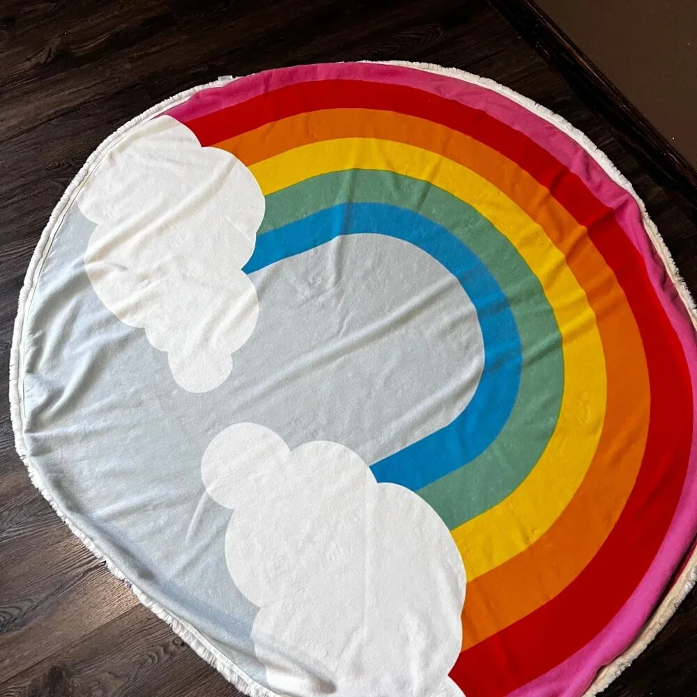 Nordstrom Rack Rainbow Beach Towel Blanket Wall Hanging Playmat Round LGBTQ